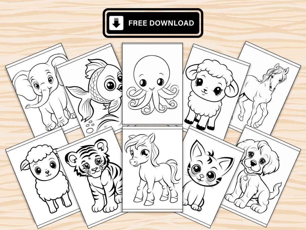Free animal coloring pages for kids