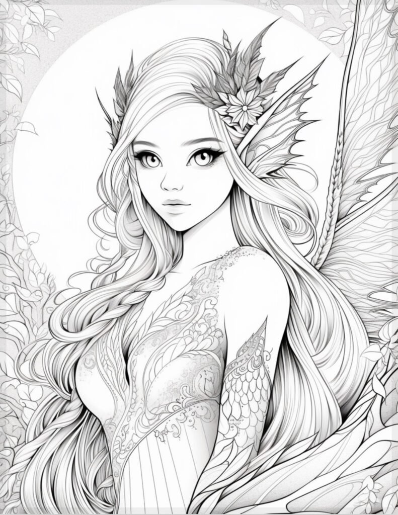 Fairy Coloring pages For adults 