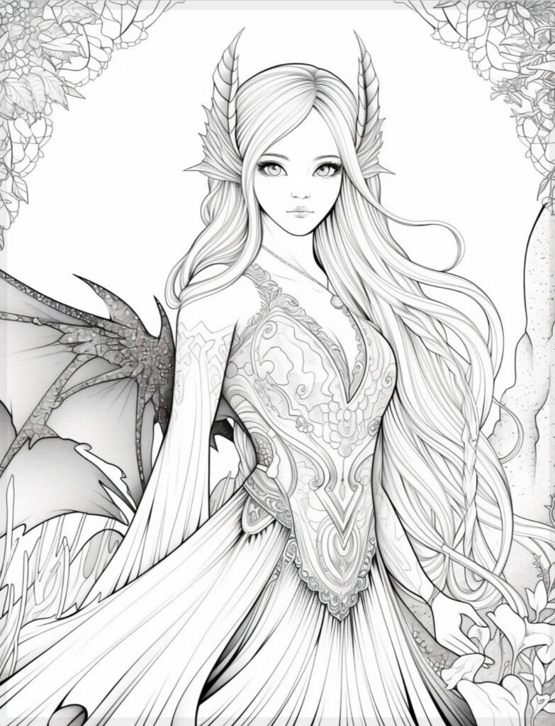 Fairy coloring page 