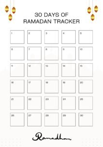 30 day of ramadan tracker