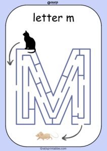 Alphabet maze word M