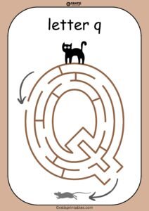 Alphabet maze word Q