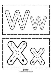 X Alphabet tracing worksheet